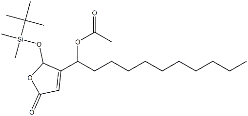 酢酸1-[[2,5-ジヒドロ-5-オキソ-2-(tert-ブチルジメチルシロキシ)フラン]-3-イル]ウンデシル 化学構造式