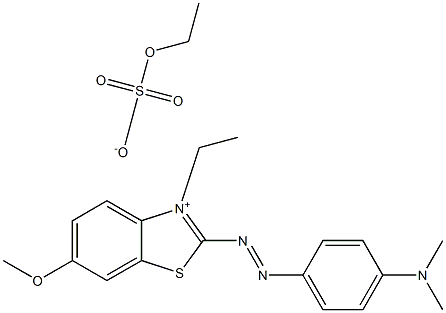 2-[p-(Dimethylamino)phenylazo]-3-ethyl-6-methoxybenzothiazolium ethyl sulfate Struktur