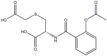 S-(カルボキシメチル)-N-(2-アセチルオキシベンゾイル)-L-システイン 化学構造式
