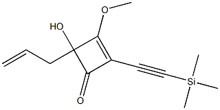 4-ヒドロキシ-1-メトキシ-2-[(トリメチルシリル)エチニル]-4-(2-プロペニル)-1-シクロブテン-3-オン 化学構造式