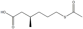 [R,(+)]-6-(Acetylthio)-3-methylhexanoic acid Struktur