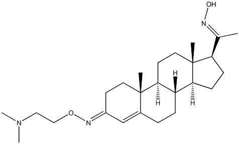 (3E,20E)-3-[2-(ジメチルアミノ)エトキシイミノ]プレグナ-4-エン-20-オンオキシム 化学構造式