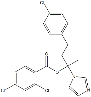 2,4-ジクロロ安息香酸1-(1H-イミダゾール-1-イル)メチル-3-(4-クロロフェニル)プロピル 化学構造式