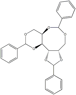 1-O,3-O:2-O,6-O:4-O,5-O-Tribenzylidene-L-glucitol Structure