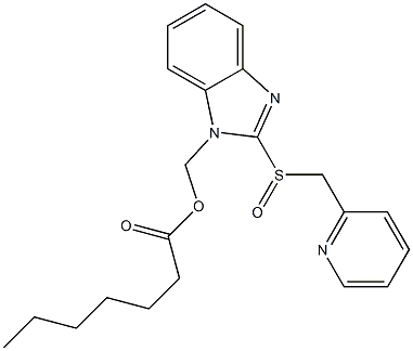 1-Heptanoyloxymethyl-2-[(2-pyridinyl)methylsulfinyl]-1H-benzimidazole 结构式