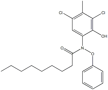 2-(2-Heptylphenoxyacetylamino)-4,6-dichloro-5-methylphenol 结构式