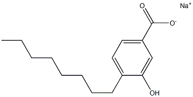 4-オクチル-3-ヒドロキシ安息香酸ナトリウム 化学構造式