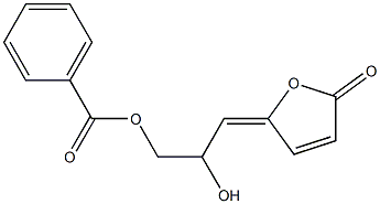 (4E)-7-Benzoyloxy 4,6-dihydroxyhepta-2,4-dienoic acid 1,4-lactone Struktur