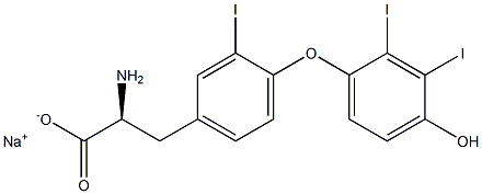 (S)-2-Amino-3-[4-(4-hydroxy-2,3-diiodophenoxy)-3-iodophenyl]propanoic acid sodium salt Structure