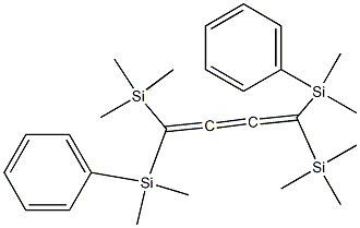 (E)-1,4-ビス(ジメチルフェニルシリル)-1,4-ビス(トリメチルシリル)-1,2,3-ブタントリエン 化学構造式