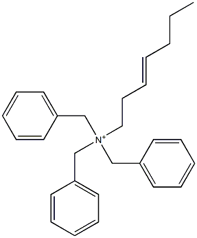 (3-ヘプテニル)トリベンジルアミニウム 化学構造式