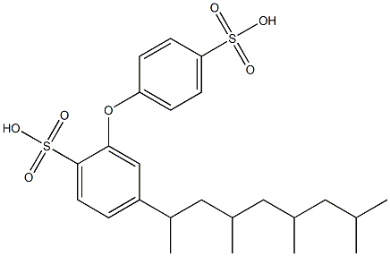 4-(1,3,5,7-テトラメチルオクチル)-[2,4'-オキシビスベンゼンスルホン酸] 化学構造式