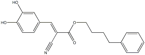 (E)-2-Cyano-3-(3,4-dihydroxyphenyl)acrylic acid 4-phenylbutyl ester Struktur