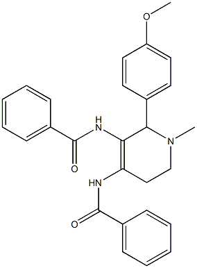 4,5-Bis(benzoylamino)-1-methyl-6-(4-methoxyphenyl)-1,2,3,6-tetrahydropyridine Structure