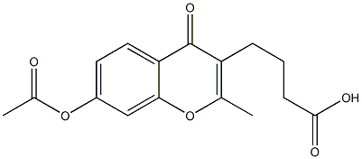 4-(7-Acetoxy-2-methyl-4-oxo-4H-1-benzopyran-3-yl)butyric acid Struktur