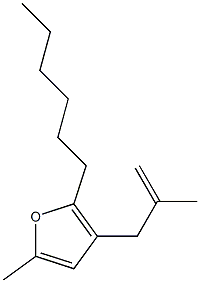 2-Hexyl-5-methyl-3-(2-methylallyl)furan 结构式