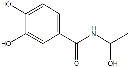 3,4-ジヒドロキシ-N-(1-ヒドロキシエチル)ベンズアミド 化学構造式