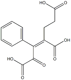 1-オキソ-2-フェニル-2-ペンテン-1,3,5-トリカルボン酸 化学構造式
