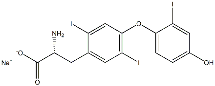 (R)-2-Amino-3-[4-(4-hydroxy-2-iodophenoxy)-2,5-diiodophenyl]propanoic acid sodium salt Structure
