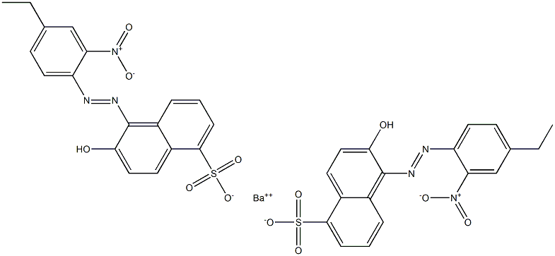 Bis[1-[(4-ethyl-2-nitrophenyl)azo]-2-hydroxy-5-naphthalenesulfonic acid]barium salt Structure