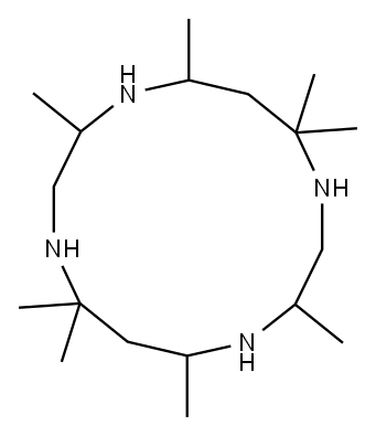 3,5,7,7,10,12,14,14-Octamethyl-1,4,8,11-tetraazacyclotetradecane Struktur