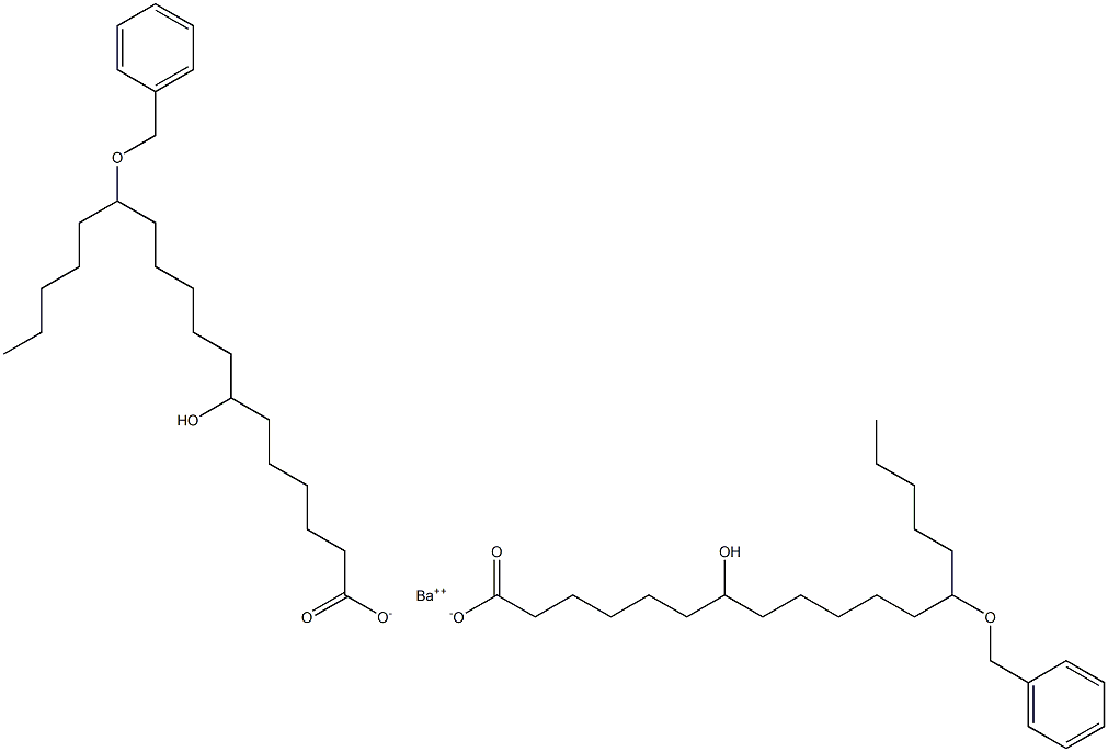 Bis(13-benzyloxy-7-hydroxystearic acid)barium salt Structure