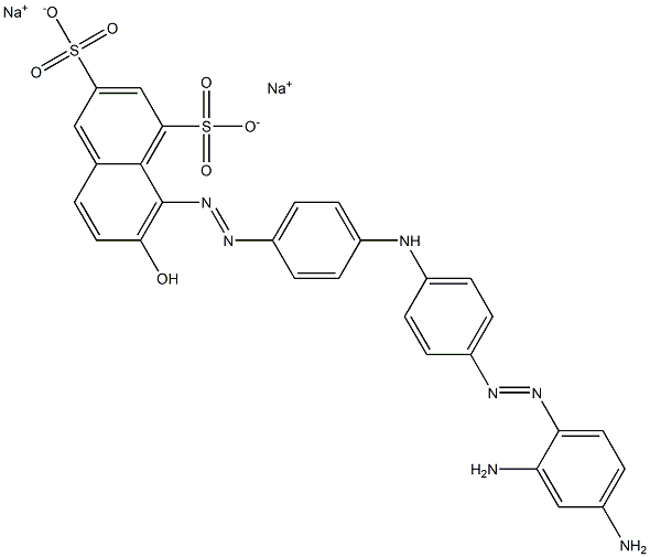 8-[[4-[[4-[(2,4-Diaminophenyl)azo]phenyl]amino]phenyl]azo]-7-hydroxynaphthalene-1,3-disulfonic acid disodium salt Structure