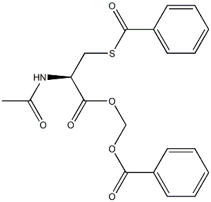 N-Acetyl-S-benzoyl-L-cysteine benzoyloxymethyl ester Struktur