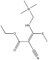 (E)-2-Cyano-3-methylthio-3-[(trimethylsilylmethyl)amino]propenoic acid ethyl ester Structure
