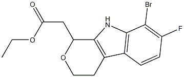 1-Ethyl-7-fluoro-8-bromo-1,3,4,9-tetrahydropyrano[3,4-b]indole-1-acetic acid Struktur