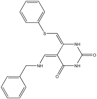 (5Z,6E)-5,6-Dihydro-5-benzylaminomethylene-6-phenylthiomethylenepyrimidine-2,4(1H,3H)-dione