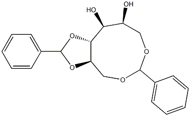 1-O,6-O:2-O,3-O-ジベンジリデン-L-グルシトール 化学構造式