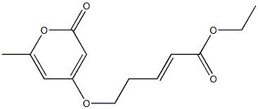 (E)-5-[(6-Methyl-2-oxo-2H-pyran-4-yl)oxy]-2-pentenoic acid ethyl ester 结构式