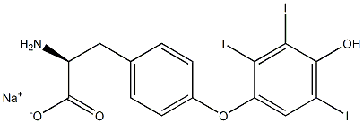 (S)-2-Amino-3-[4-(4-hydroxy-2,3,5-triiodophenoxy)phenyl]propanoic acid sodium salt Struktur