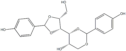 1-O,3-O:4-O,5-O-Bis(4-hydroxybenzylidene)-D-glucitol Structure