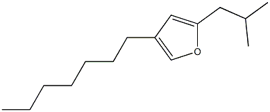 3-Heptyl-5-isobutylfuran 结构式