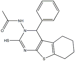 3,4,5,6,7,8-Hexahydro-3-(acetylamino)-4-phenyl[1]benzothieno[2,3-d]pyrimidine-2-thiol 结构式