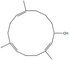 (2E,6E,10E)-3,7,11-Trimethyl-2,6,10-cyclotetradecatrien-1-ol Struktur