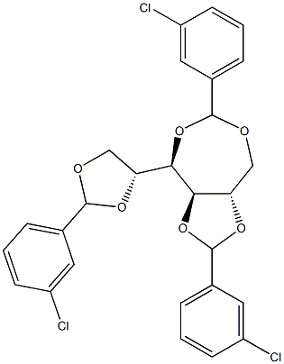 1-O,4-O:2-O,3-O:5-O,6-O-Tris(3-chlorobenzylidene)-D-glucitol Structure