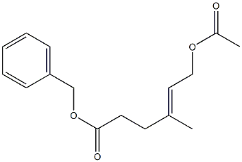 6-Acetoxy-4-methyl-4-hexenoic acid benzyl ester Structure