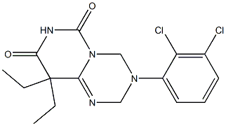 9,9-Diethyl-3-(2,3-dichlorophenyl)-3,4-dihydro-2H-pyrimido[1,6-a]-1,3,5-triazine-6,8(7H,9H)-dione Struktur