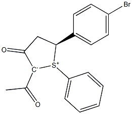 (5S)-2-Acetyl-5-(p-bromophenyl)-1-phenyl-3-oxo-2,3,4,5-tetrahydrothiophen-1-ium-2-ide