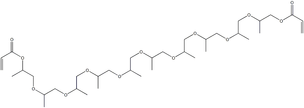ジアクリル酸2,5,8,11,14,17,20,23,26,29-デカメチル-3,6,9,12,15,18,21,24,27-ノナオキサノナコサン-1,29-ジイル 化学構造式