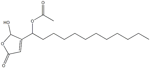 Acetic acid 1-[(2,5-dihydro-2-hydroxy-5-oxofuran)-3-yl]dodecyl ester Structure
