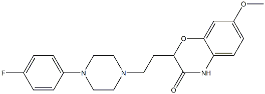2-[2-[4-(4-フルオロフェニル)ピペラジン-1-イル]エチル]-7-メトキシ-2H-1,4-ベンゾオキサジン-3(4H)-オン 化学構造式