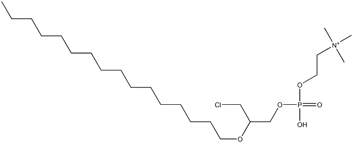 O-[[3-Chloro-2-(hexadecyloxy)propyloxy]phosphonyl]choline Structure