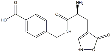 4-[[[(S)-2-アミノ-3-[(2,5-ジヒドロ-5-オキソイソオキサゾール)-4-イル]プロパノイル]アミノ]メチル]安息香酸 化学構造式