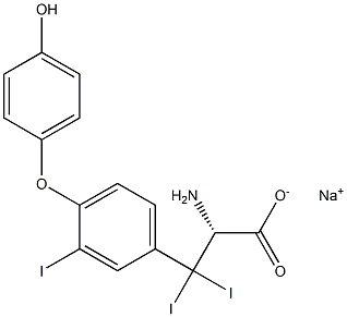 (R)-2-Amino-3-[4-(4-hydroxyphenoxy)-3-iodophenyl]-3,3-diiodopropanoic acid sodium salt Struktur