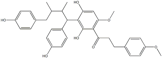 3-(4-Methoxyphenyl)-1-[3-[1,4-bis(4-hydroxyphenyl)-2,3-dimethylbutyl]-2,4-dihydroxy-6-methoxyphenyl]-1-propanone|