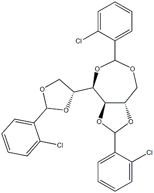 1-O,4-O:2-O,3-O:5-O,6-O-Tris(2-chlorobenzylidene)-D-glucitol Structure